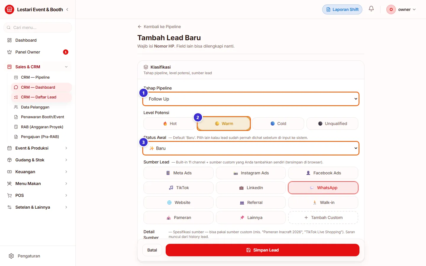 Bagian klasifikasi lead