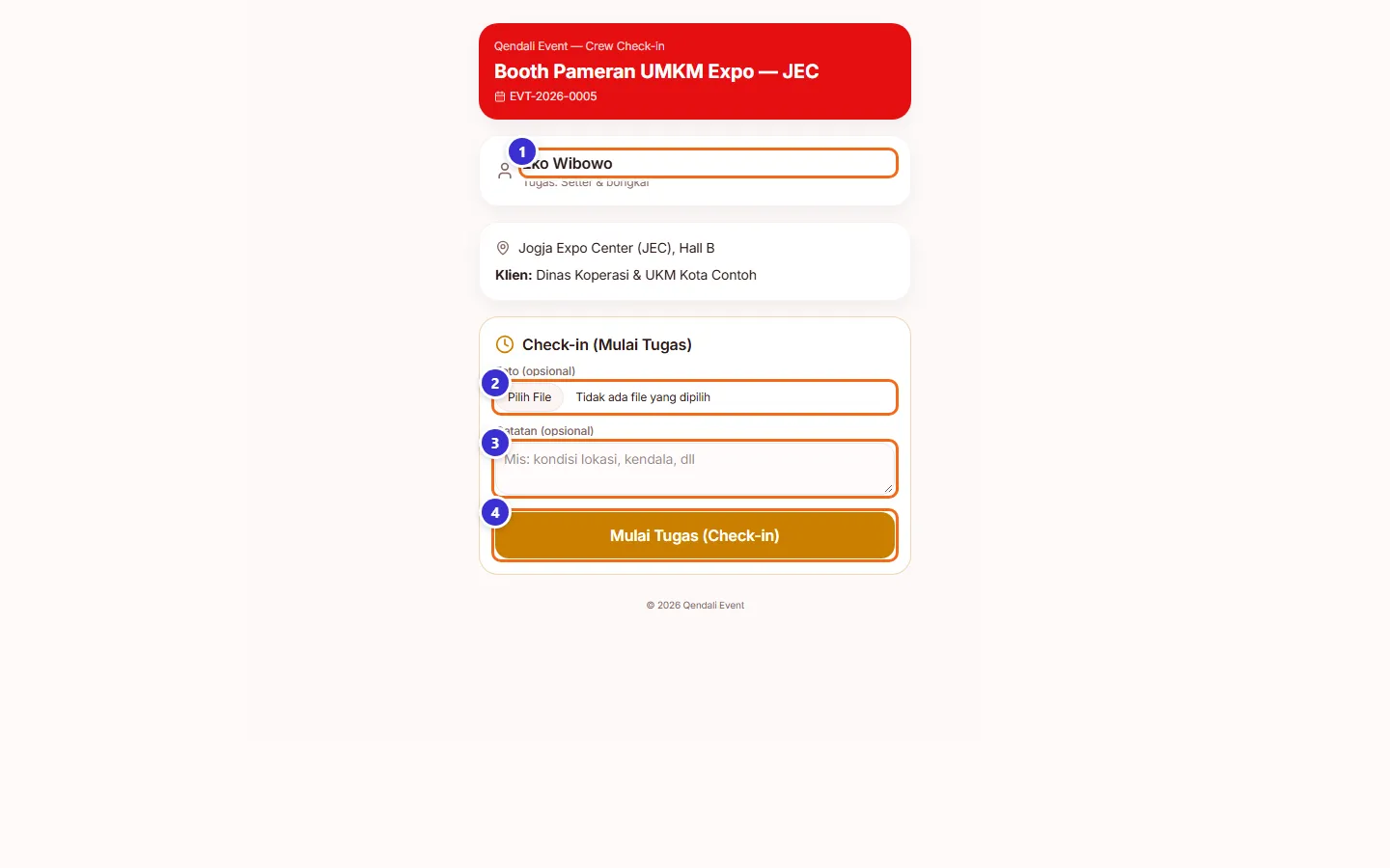 Halaman check-in crew