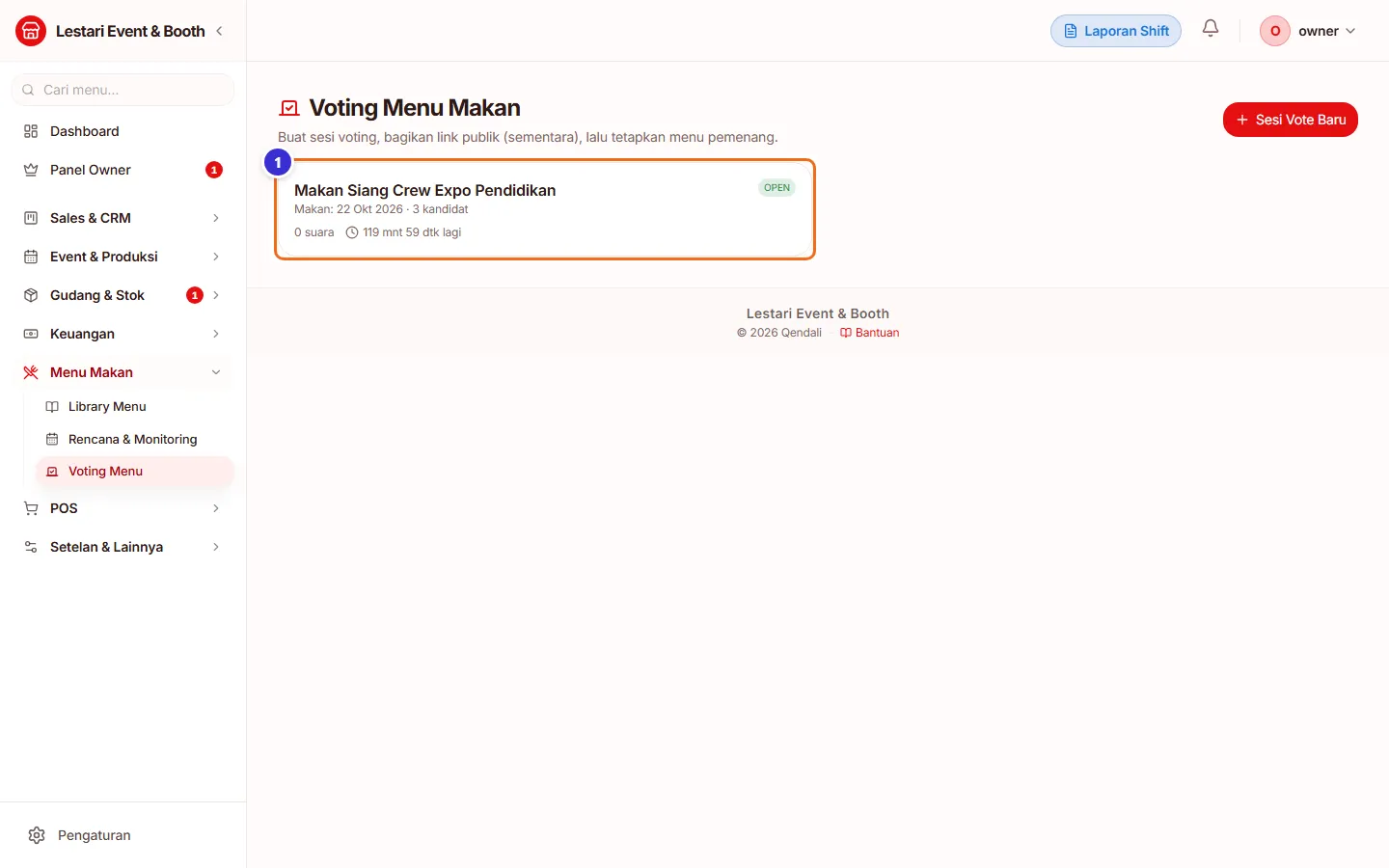 Daftar sesi voting