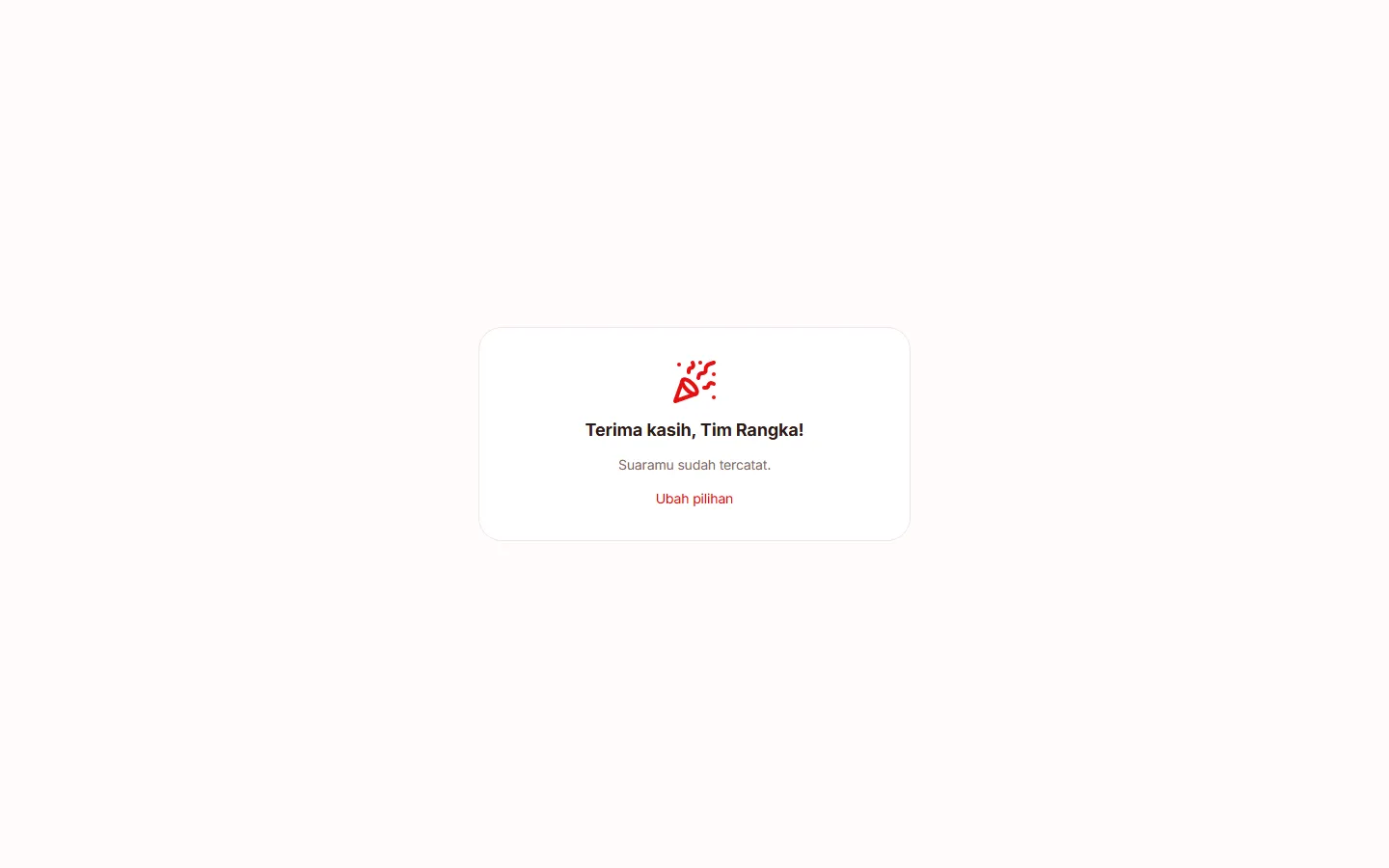 Konfirmasi suara tercatat