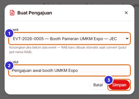Jendela Buat Pengajuan