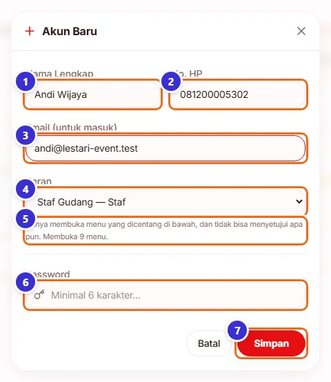 Jendela Akun Baru