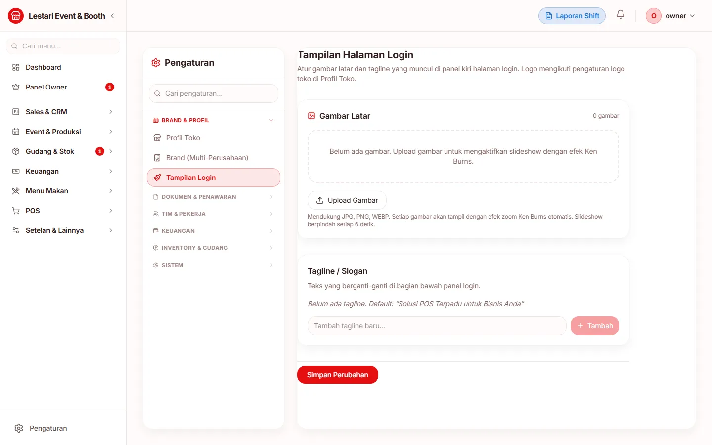 Halaman Tampilan Halaman Login
