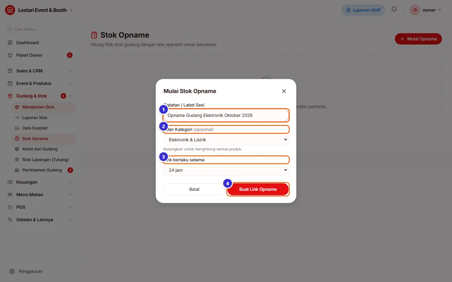 Jendela Mulai Stok Opname