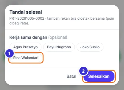 Jendela Tandai selesai