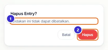 Dialog konfirmasi Hapus Entry
