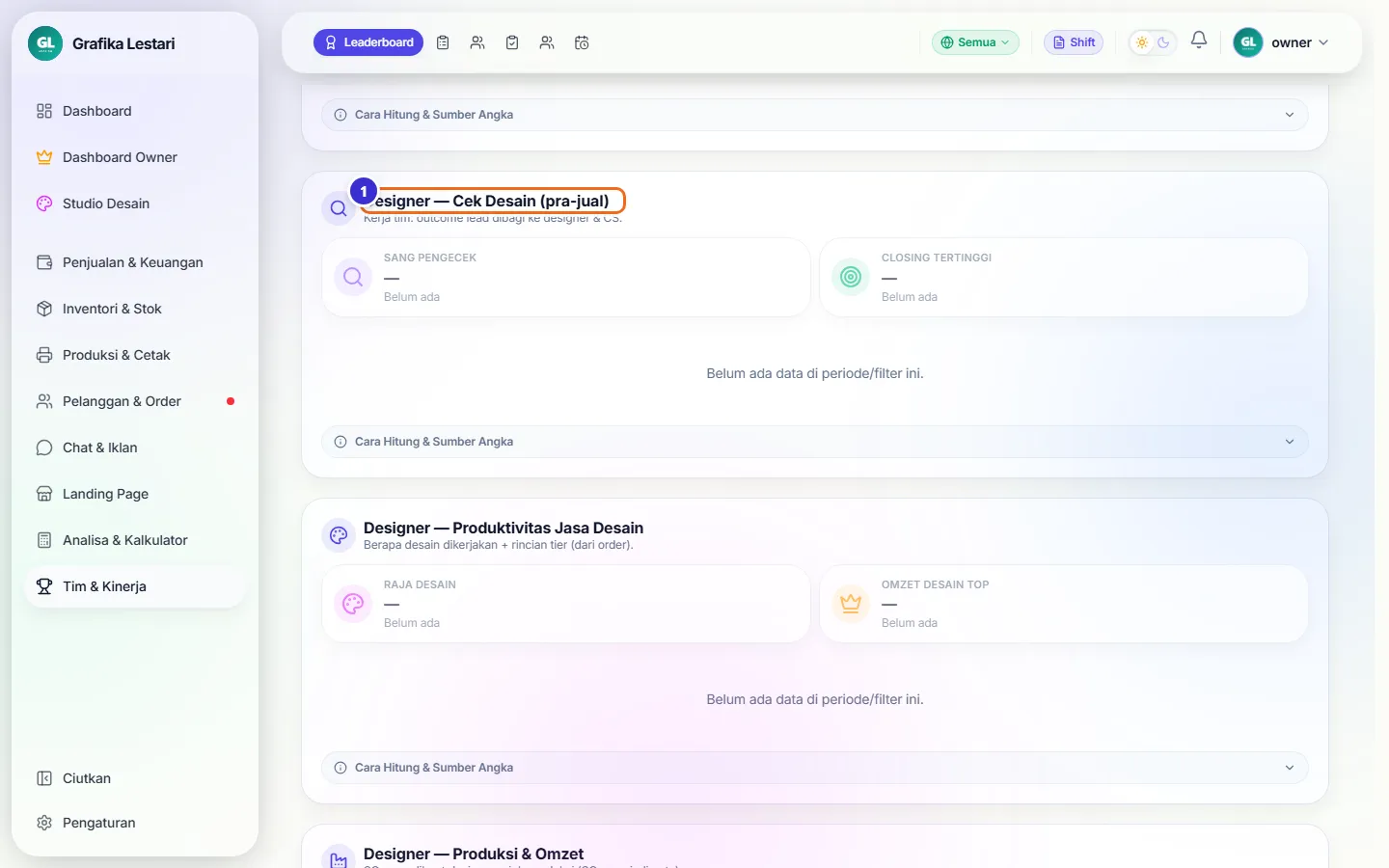 Panel Designer — Cek Desain