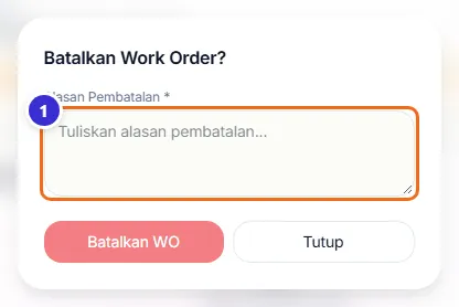Jendela Batalkan Work Order