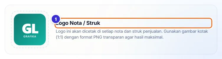 Kotak logo sudah berisi logo toko berwarna hijau