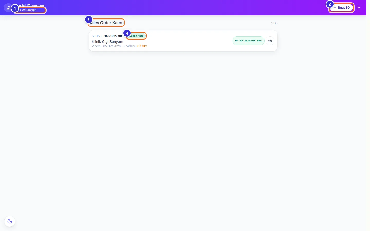 Dashboard Portal Desainer